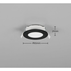 Himal - Black CCT Recessed Downlight Ø 8.5 cm IP65