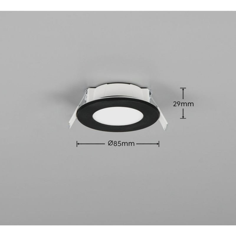 Trio-635110102 - Himal - Black CCT Recessed Downlight Ø 8.5 cm IP65