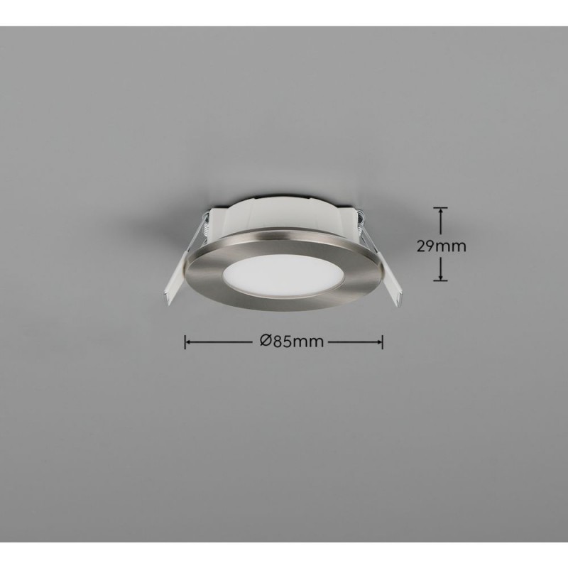 Trio-635110107 - Himal - Matt Nickel CCT Recessed Downlight Ø 8.5 cm IP65