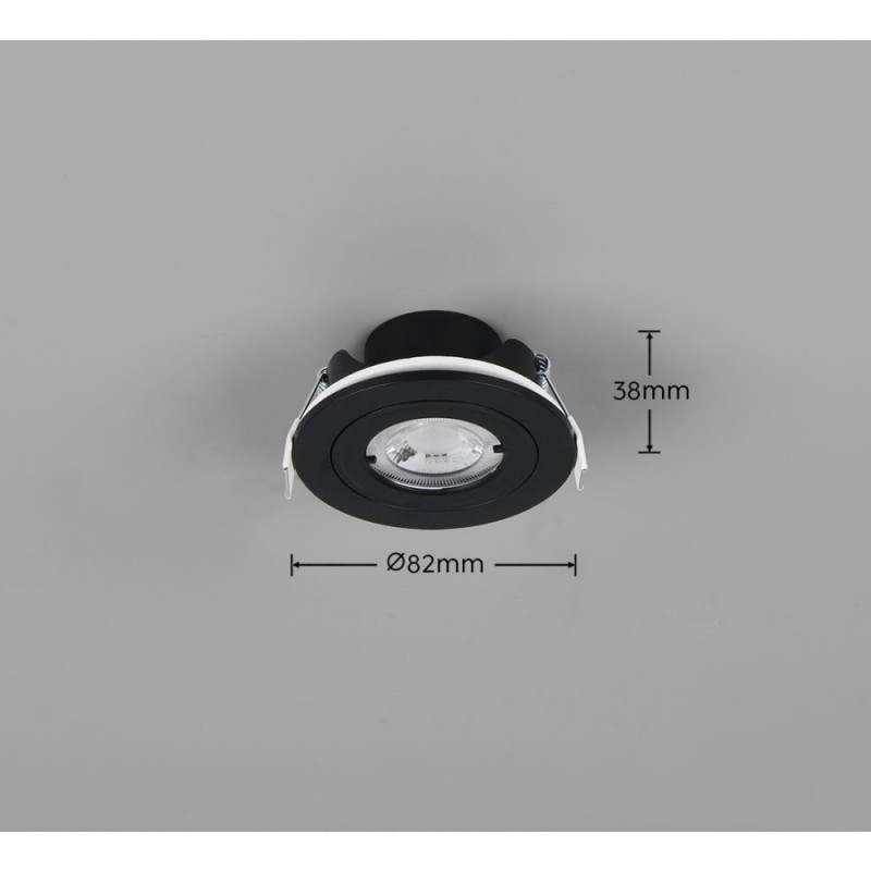 Trio-635314132 - Lamont - 4000K Black Recessed Downlight Ø 8 cm IP65