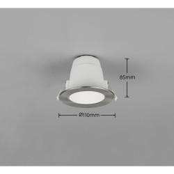 Virunga - Matt Nickel CCT Recessed Downlight Ø 11 cm IP44