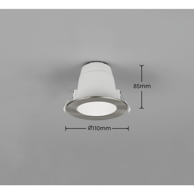 Trio-635410107 - Virunga - Matt Nickel CCT Recessed Downlight Ø 11 cm IP44