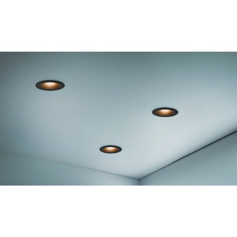 Trio-635410132 - Virunga - Matt Black CCT Recessed Downlight Ø 11 cm IP44