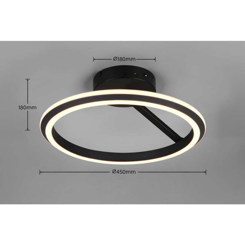 Trio-635510132 - Amador - Matt Black CCT Semi Flush ∅ 45 cm