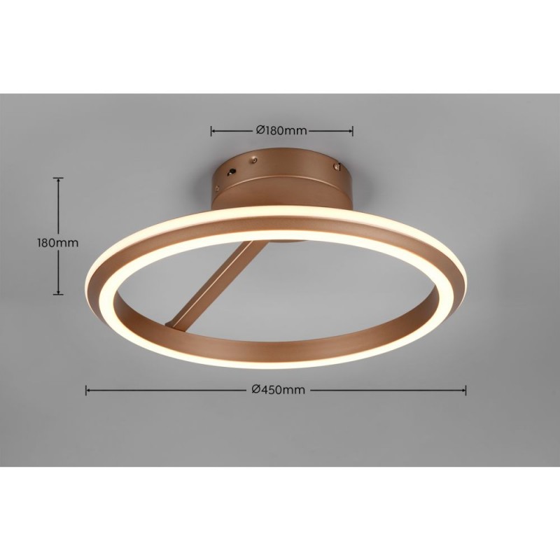 Trio-635510165 - Amador - Coffee CCT Semi Flush ∅ 45 cm