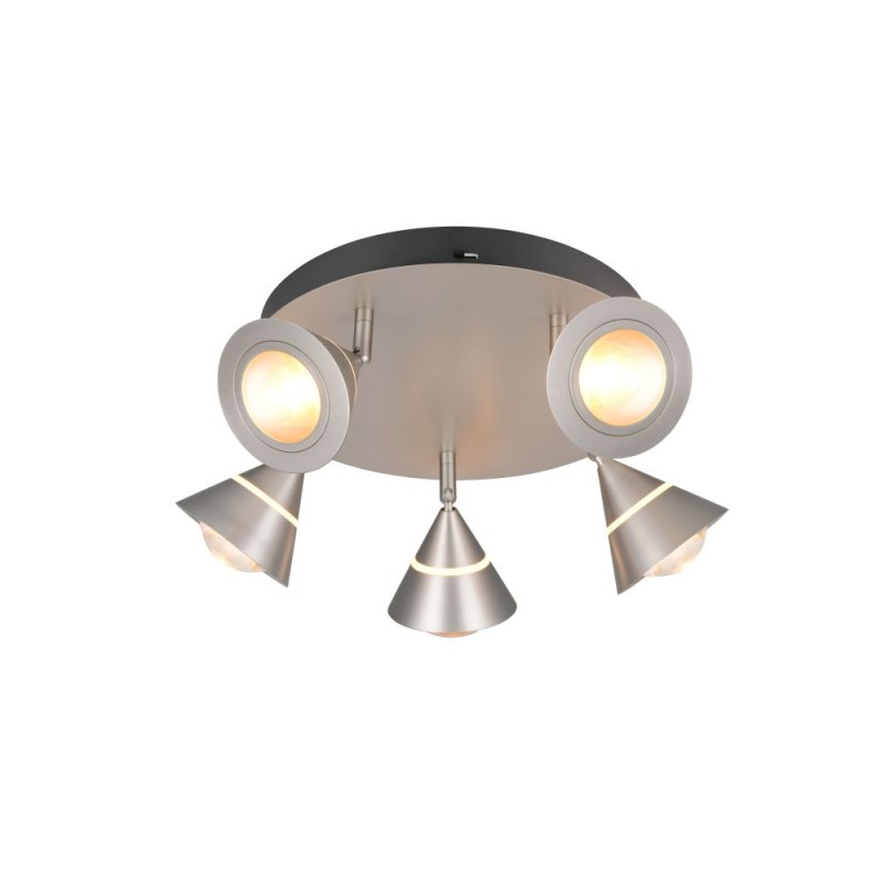 Trio-637010507 - Romeo - Matt Nickel 5 Light CCT Semi Flush