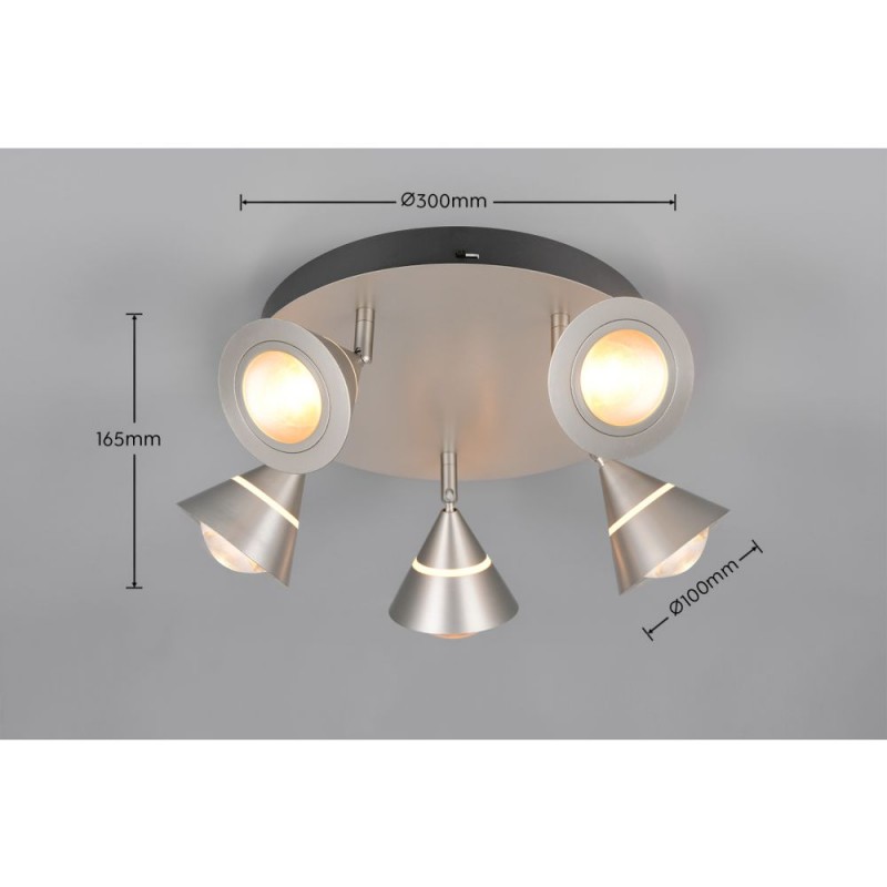 Trio-637010507 - Romeo - Matt Nickel 5 Light CCT Semi Flush