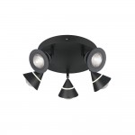 Romeo - Matt Black 5 Light CCT Semi Flush