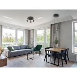 Romeo - Matt Black 5 Light CCT Semi Flush