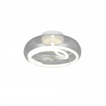 Tarsia - White LED Semi Flush with Clear Glass Ø 40 cm
