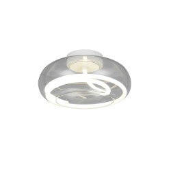 Tarsia - White LED Semi Flush with Clear Glass Ø 40 cm