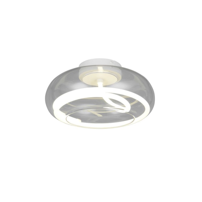 Trio-637810131 - Tarsia - White LED Semi Flush with Clear Glass Ø 40 cm