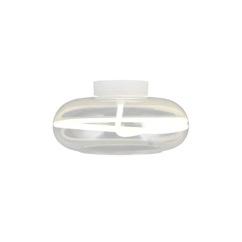 Trio-637810131 - Tarsia - White LED Semi Flush with Clear Glass Ø 40 cm