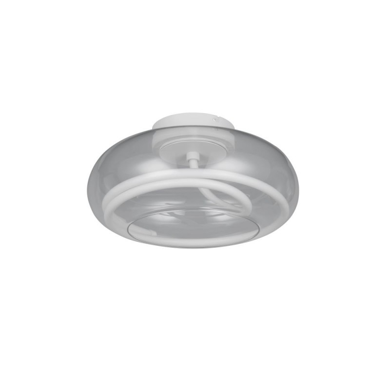 Trio-637810131 - Tarsia - White LED Semi Flush with Clear Glass Ø 40 cm