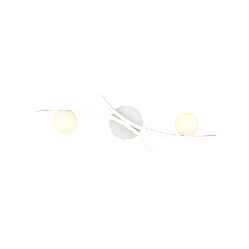 Trio-637910231 - Napoli - Matt White CCT Semi Flush with White Glass Shade