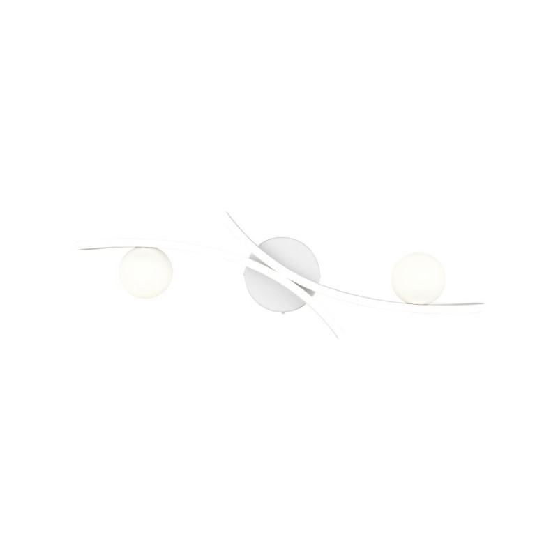 Trio-637910231 - Napoli - Matt White CCT Semi Flush with White Glass Shade