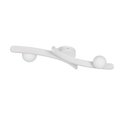 Napoli - Matt White CCT Semi Flush with White Glass Shade