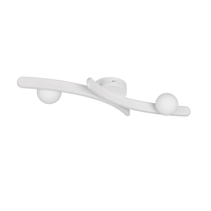 Trio-637910231 - Napoli - Matt White CCT Semi Flush with White Glass Shade