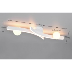 Napoli - Matt White CCT Semi Flush with White Glass Shade