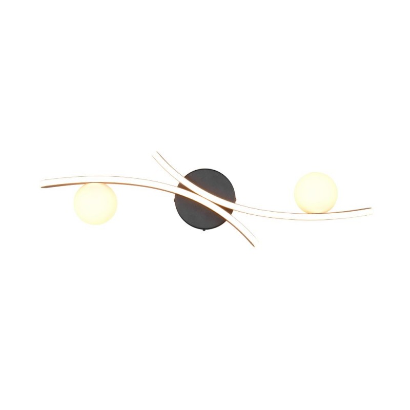Trio-637910232 - Napoli - Matt Black CCT Semi Flush with White Glass Shade