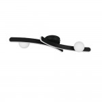 Napoli - Matt Black CCT Semi Flush with White Glass Shade