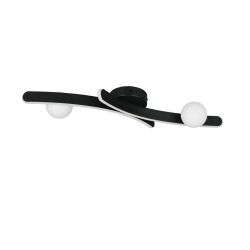 Napoli - Matt Black CCT Semi Flush with White Glass Shade