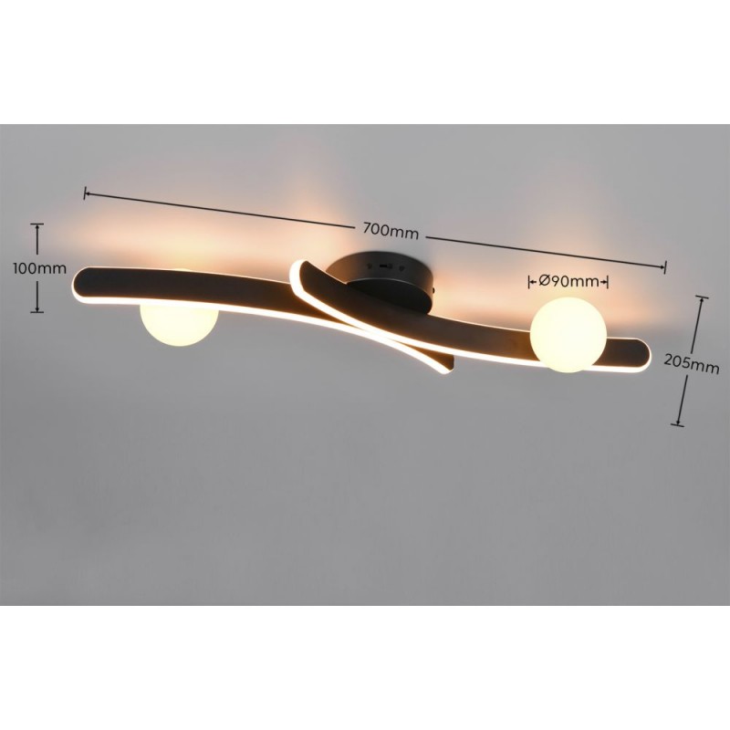 Trio-637910232 - Napoli - Matt Black CCT Semi Flush with White Glass Shade