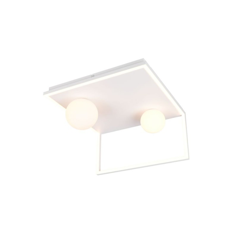 Trio-638110131 - Arola - White 2 Light CCT Semi Flush with White Glass