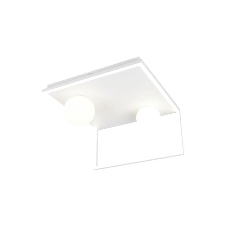Trio-638110131 - Arola - White 2 Light CCT Semi Flush with White Glass