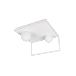 Arola - White 2 Light CCT Semi Flush with White Glass