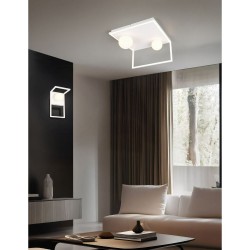 Arola - White 2 Light CCT Semi Flush with White Glass