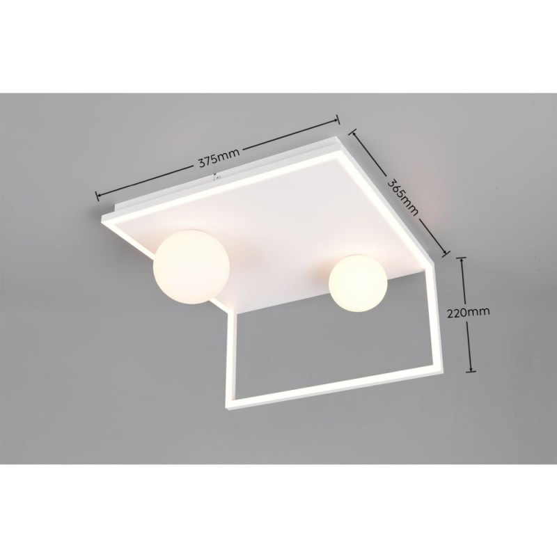 Trio-638110131 - Arola - White 2 Light CCT Semi Flush with White Glass