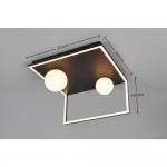 Arola - Black 2 Light CCT Semi Flush with White Glass