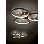 Groovy - Black 3 Light LED Ceiling Lamp with Decorative Crystal 3000K