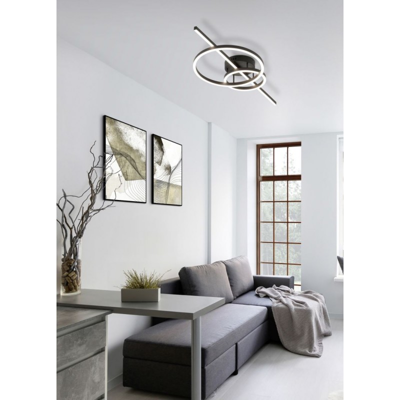 - Montilla - Matt Black CCT Ceiling Lamp with Remote Control Trio-643010332 - Montilla - Matt Black CCT Ceiling Lamp with Remote Control