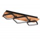 - Rama - Black & Wooden LED Flush Trio-643210332 - Rama - Black & Wooden LED Flush