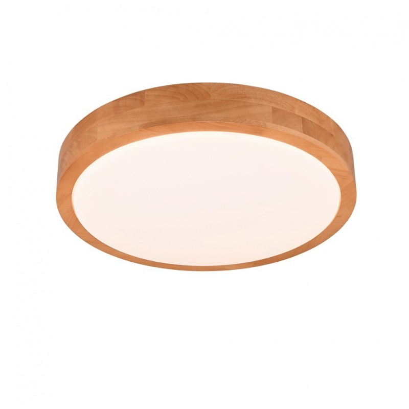 Trio-647410130 - Iseo - Natural Wooden LED Flush Ø 40 cm