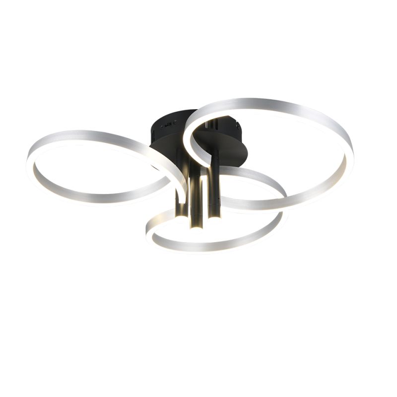 Ceiling Lights - Caruso - Brushed Aluminium & Black CCT Ceiling Lamp Trio-648110605 - Caruso - Brushed Aluminium & Black CCT Ceiling Lamp