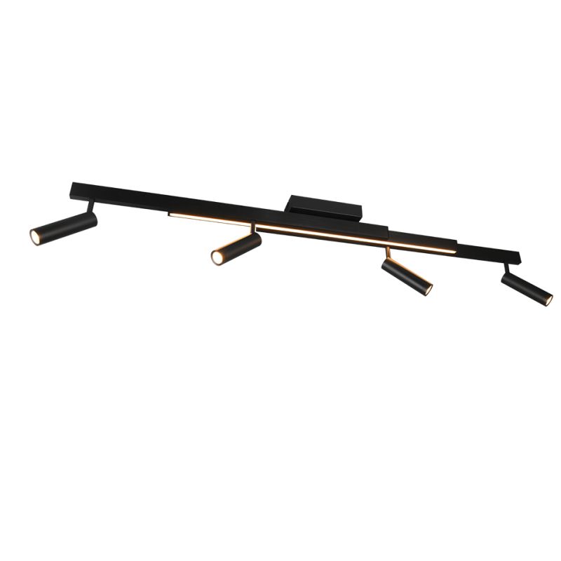 Trio-648310532 - Zeno - Matt Black CCT 4 Spotlights with Remote Control