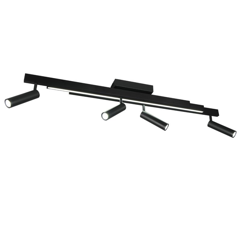 Trio-648310532 - Zeno - Matt Black CCT 4 Spotlights with Remote Control