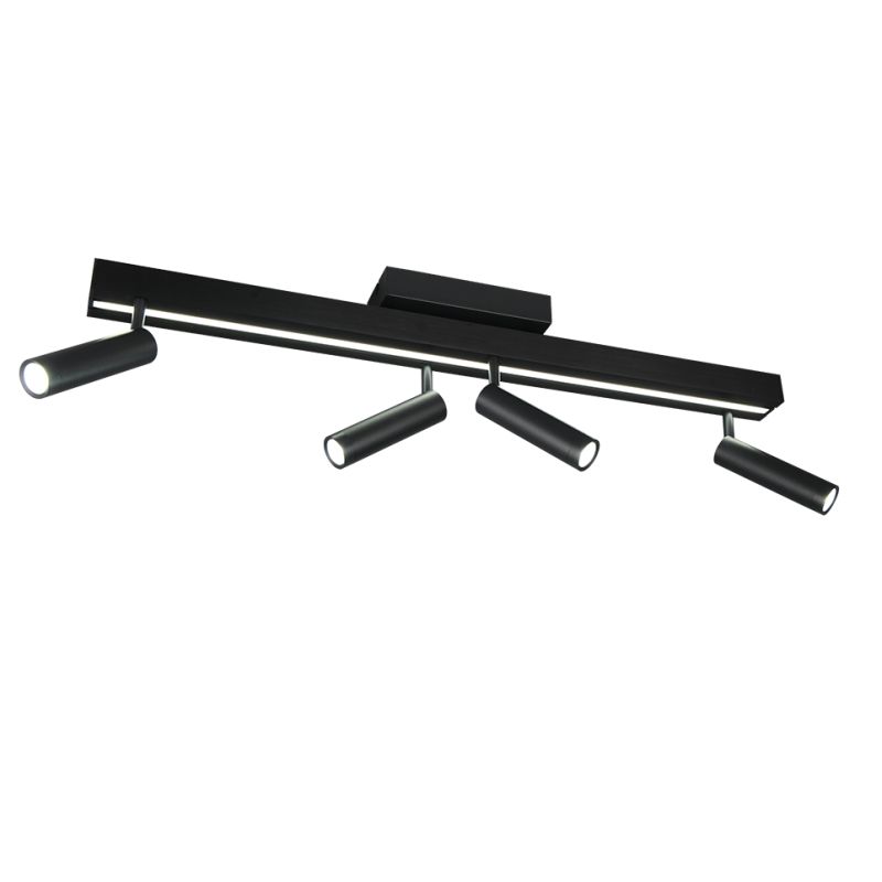 Trio-648310532 - Zeno - Matt Black CCT 4 Spotlights with Remote Control