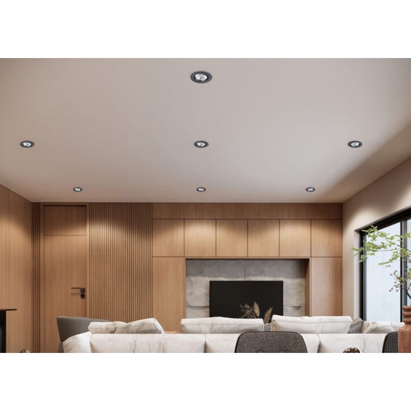 Trio-650510132 - Pamir - Adjustable Matt Black LED Recessed Downlight Ø 8.5 cm