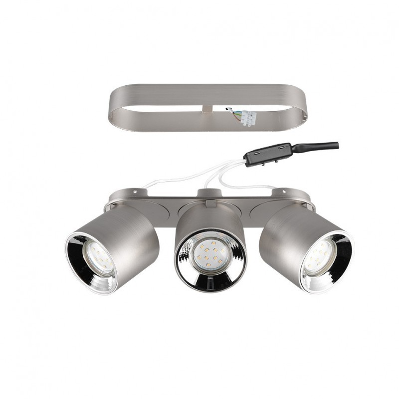 - Guayana - Matt Nickel Recessed or Surface-mounted 3 Spotlights Trio-651000307 - Guayana - Matt Nickel Recessed or Surface-mounted 3 Spotlights