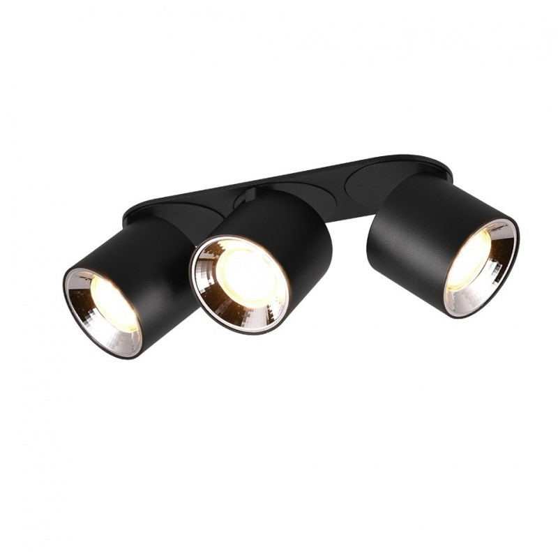 - Guayana - Matt Black Recessed or Surface-mounted 3 Spotlights Trio-651000332 - Guayana - Matt Black Recessed or Surface-mounted 3 Spotlights