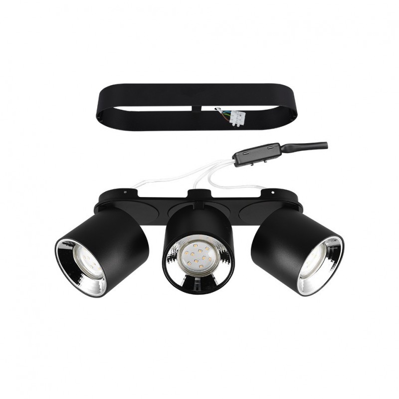 - Guayana - Matt Black Recessed or Surface-mounted 3 Spotlights Trio-651000332 - Guayana - Matt Black Recessed or Surface-mounted 3 Spotlights