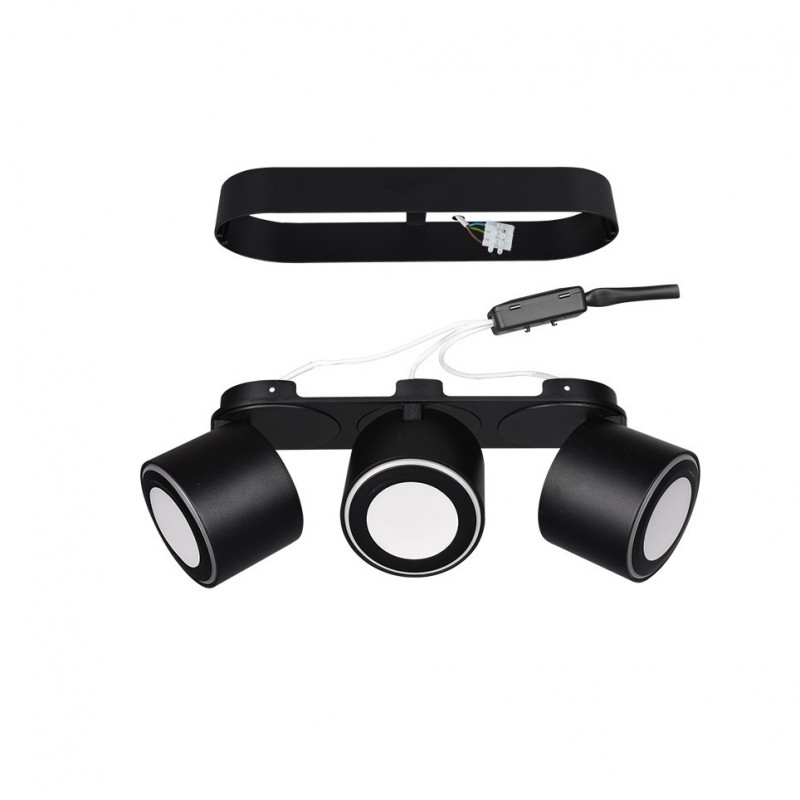 - Taurus - Matt Black Recessed or Surface-mounted LED 3 Spotlights Trio-652910332 - Taurus - Matt Black Recessed or Surface-mounted LED 3 Spotlights