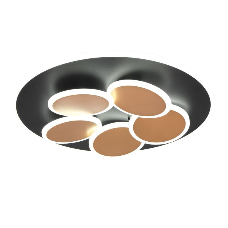 Trio-653210680 - Mandala - Black & Gold CCT Ceiling Lamp with Remote Control