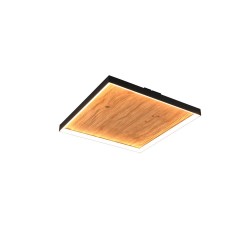 Kalea - Black LED Flush with Natural Wood