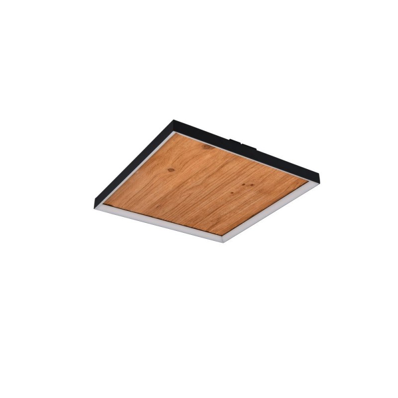 Trio-655510130 - Kalea - Black LED Flush with Natural Wood