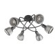 - Tarifa - Black 6 Light Semi Flush with Mirrored Smoked Ribbed Glass Trio-662800632 - Tarifa - Black 6 Light Semi Flush with Mirrored Smoked Ribbed Glass
